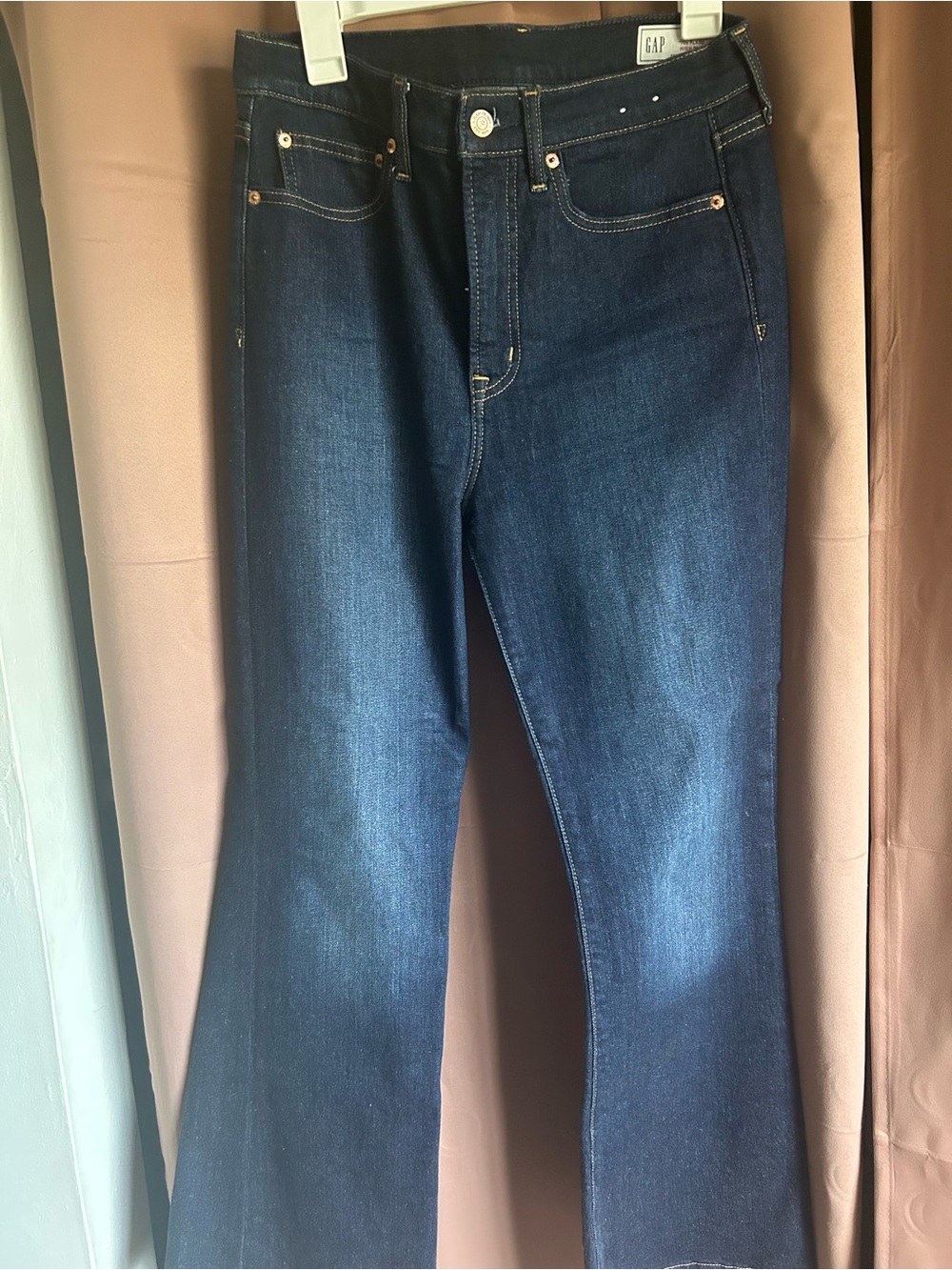 GAP Women’s Dark Blue Denim Jeans 70’s flare leg - Picture 4 of 8